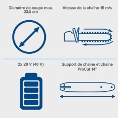 Pack tronçonneuse sans fil BC-CS355Duo-X - longueur de coupe 33,5cm -