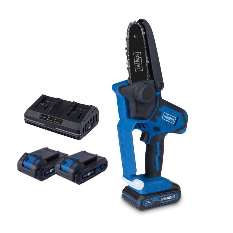 Scie de jardin sans fil SCHEPPACH C-PS100-X - SET S - 2 batteries 20V