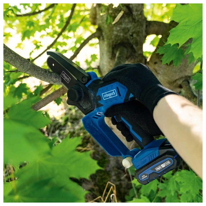 Scie de jardin sans fil SCHEPPACH C-PS100-X - SET S - 2 batteries 20V IXES 2 Ah + chargeur double