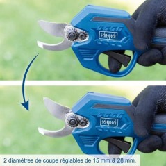 Sécateur sans fil SCHEPPACH - BC-PRS28-X - Coupe 28 mm - Batterie 20V