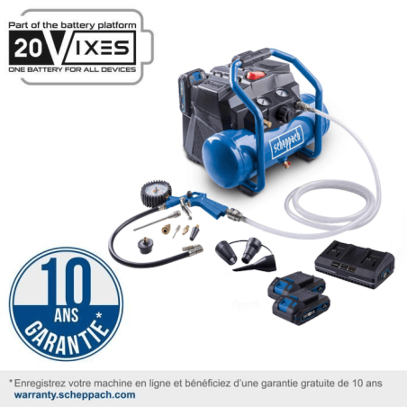 Compresseur sans fil avec starterkit 2Ah + batterie 2Ah C-ACT160/6-X -