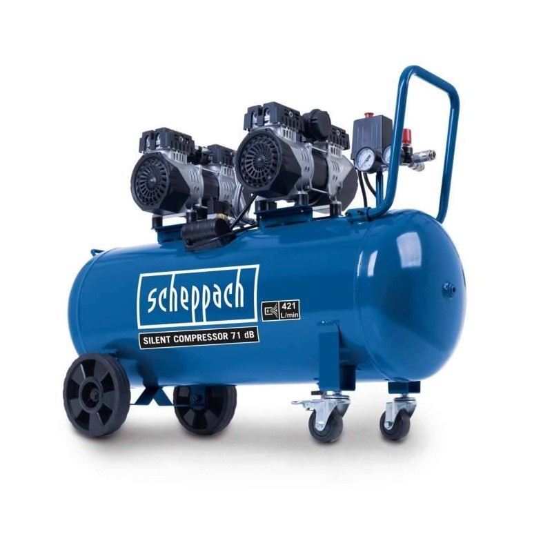 Compresseur d'air horizontal 4 cylindres Scheppach HC100Si - 100L - 22