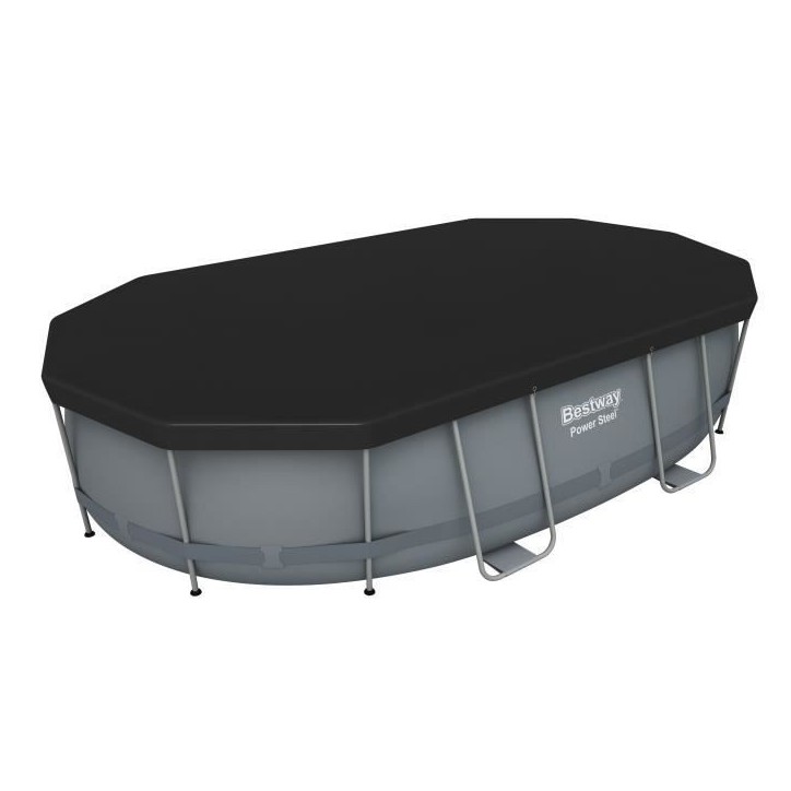 Kit Piscine hors sol tubulaire BESTWAY - Power Steel™- 488 x 305 x 107 cm - Ovale (Livrée avec une échelle, une bâche, un