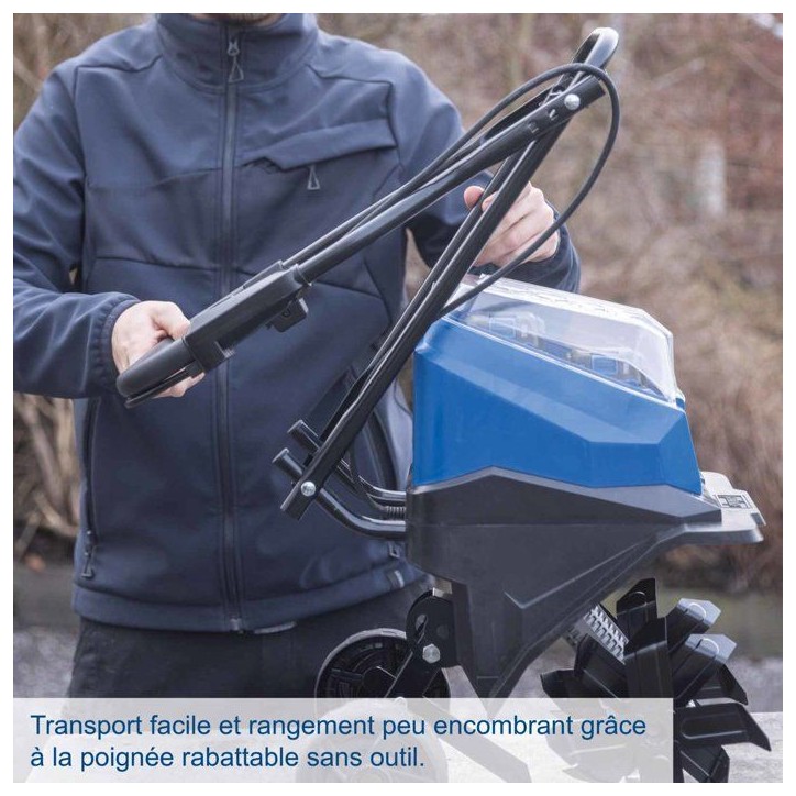 Motobineuse sans fil SCHEPPACH - BC-MT300-X Set S - Largeur travail 30 cm - 4 lames - 2 batteries 2.0Ah 20V IXES + chargeur 2.4A Motobineuse sans fil SCHEPPACH - BC-MT300-X Set S - Largeur travail 30 cm - 4 lames - 2 batteries 2.0Ah 20V IXES + chargeur 2.4A