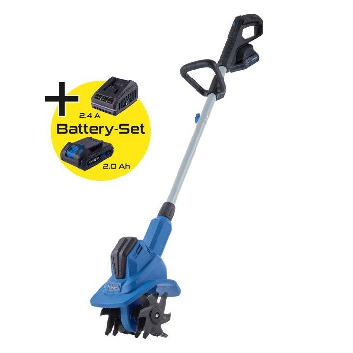 Motobineuse sans fil SCHEPPACH - BC-MT200-X Set S - Largeur travail 20 cm - 4 lames - Batterie 2.0Ah 20V IXES + chargeur 2.4A