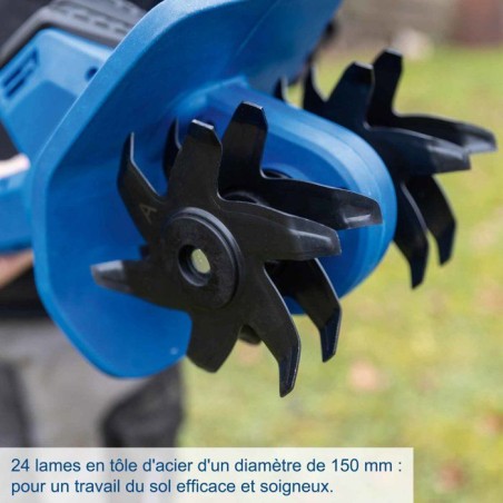 Motobineuse sans fil SCHEPPACH - BC-MT200-X Set S - Largeur travail 20 cm - 4 lames - Batterie 2.0Ah 20V IXES + chargeur 2.4A