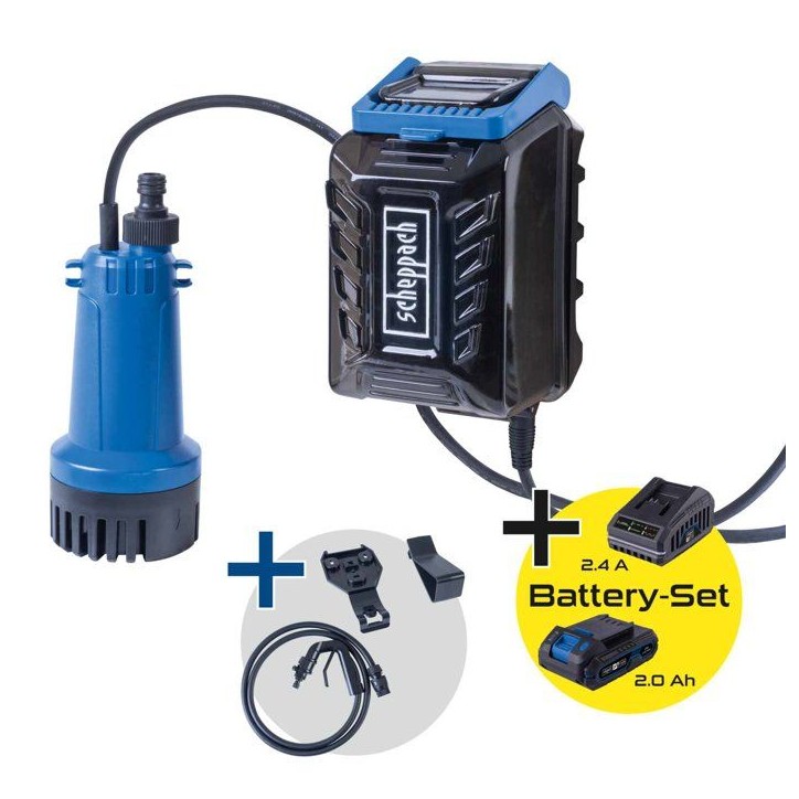 Pompe pour collecteur d'eau de pluie SCHEPPACH - C-RBP2000-X - Set S - 2000L/h - Batterie 2.0Ah 20V IXES + chargeur 2.4A Pompe pour collecteur d'eau de pluie SCHEPPACH - C-RBP2000-X - Set S - 2000L/h - Batterie 2.0Ah 20V IXES + chargeur 2.4A