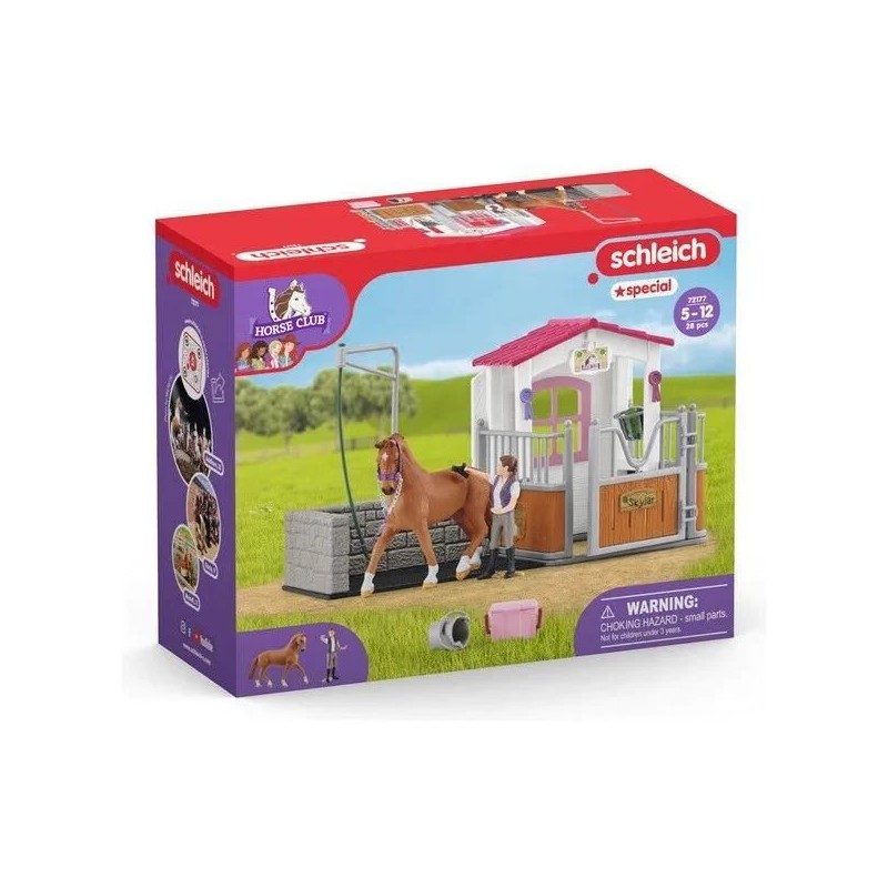 Aire de lavage avec box a cheval, SCHLEICH 72177 HORSE CLUB, avec Figu