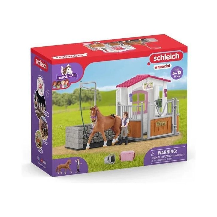 Aire de lavage avec box a cheval, SCHLEICH 72177 HORSE CLUB, avec Figurine Cheval et Cavalier, Des 5 ans Aire de lavage avec box a cheval, SCHLEICH 72177 HORSE CLUB, avec Figurine Cheval et Cavalier, Des 5 ans