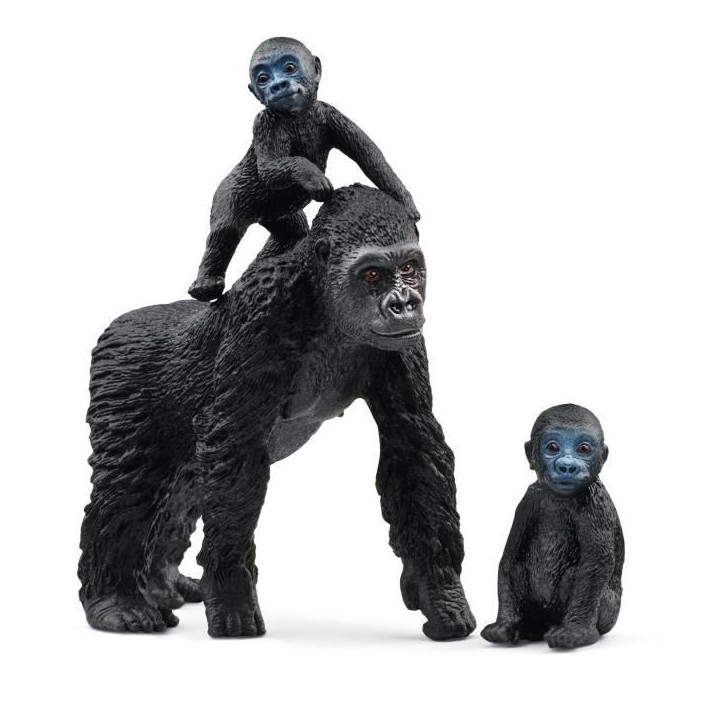 Figurine famille de Gorilles des Plaines, avec 1 maman gorille et ses 2 bébés, pour enfants des 3 ans - Schleich 42601 Wild li Figurine famille de Gorilles des Plaines, avec 1 maman gorille et ses 2 bébés, pour enfants des 3 ans - Schleich 42601 Wild li