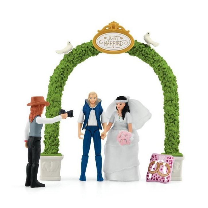 Figurine La caleche des mariés, des 5 ans, schleich 42641 HORSE CLUB, coffret 106 pieces