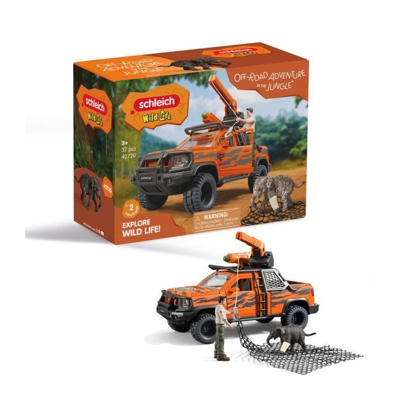Figurine Aventures en 4x4 dans la jungle, Schleich 42720 Gamme Wild Li