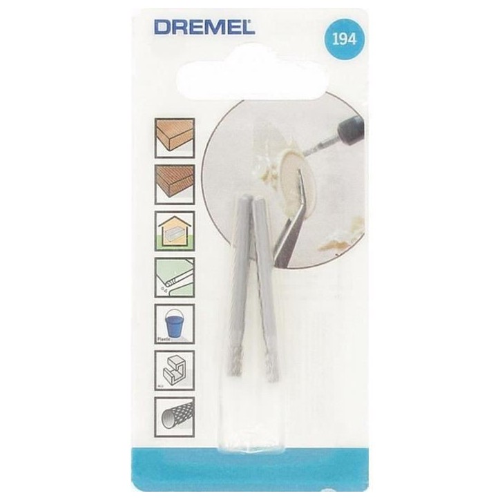 Fraises DREMEL 194 en acier rapide pour sculpture et gravure - Lot de 2 Fraises DREMEL 194 en acier rapide pour sculpture et gravure - Lot de 2
