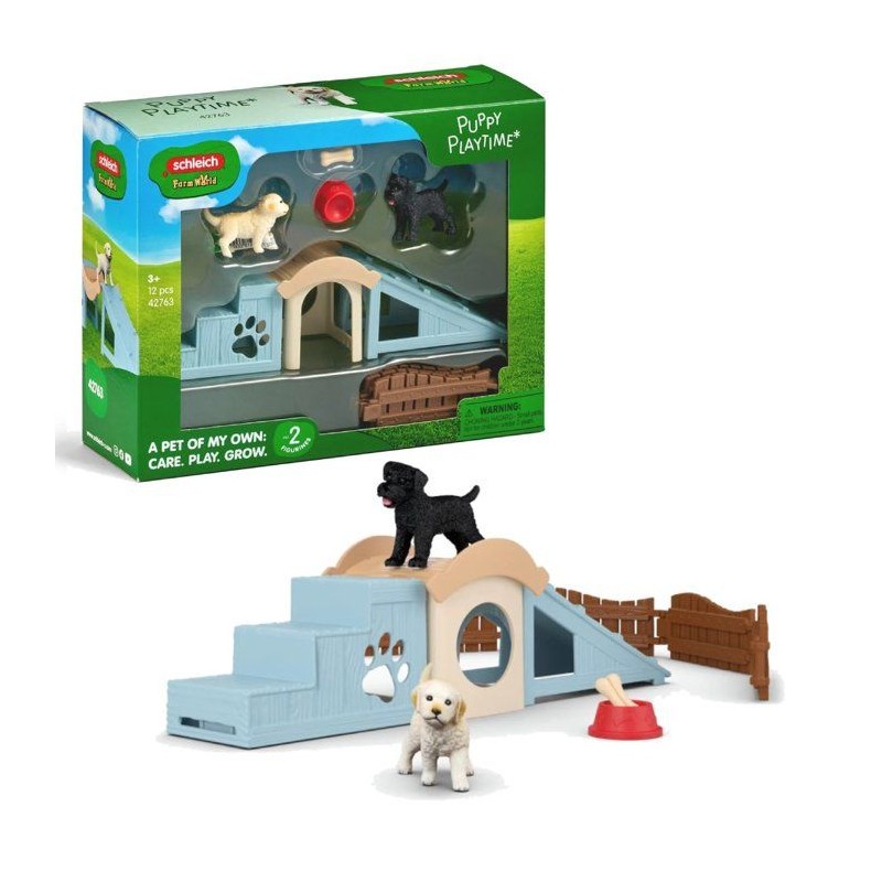 Figurine Aventure amusante pour les chiots, Schleich 42763 Farm World