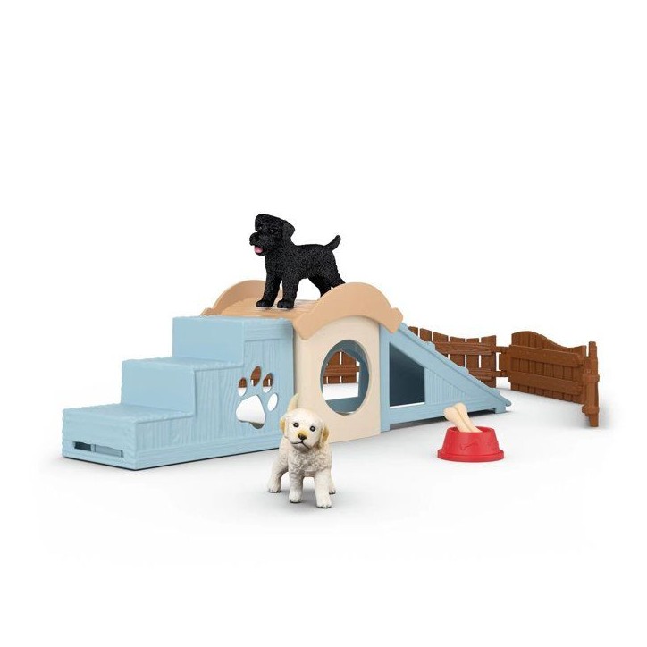 Figurine Aventure amusante pour les chiots, Schleich 42763 Farm World Figurine Aventure amusante pour les chiots, Schleich 42763 Farm World