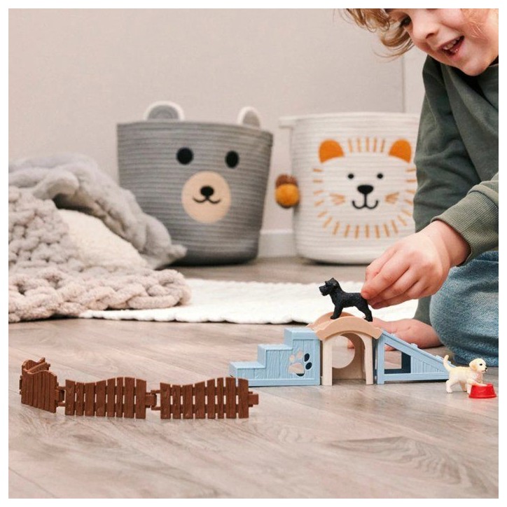 Figurine Aventure amusante pour les chiots, Schleich 42763 Farm World Figurine Aventure amusante pour les chiots, Schleich 42763 Farm World