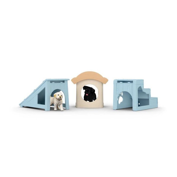 Figurine Aventure amusante pour les chiots, Schleich 42763 Farm World Figurine Aventure amusante pour les chiots, Schleich 42763 Farm World