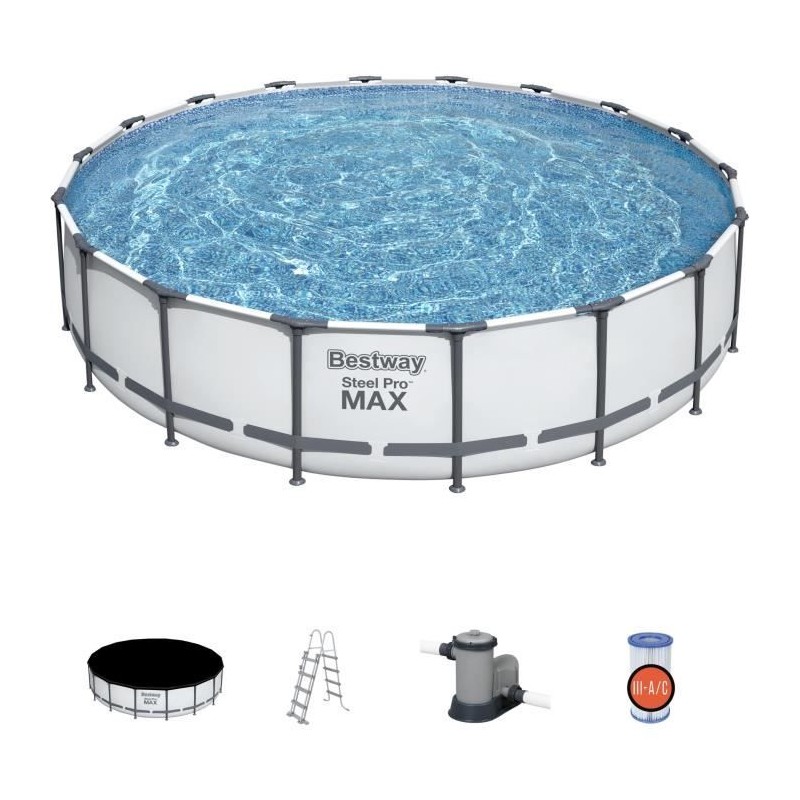 Kit Piscine hors sol tubulaire BESTWAY - Steel Pro Max™ - 549 x 122 Kit Piscine hors sol tubulaire BESTWAY - Steel Pro Max™ - 549 x 122