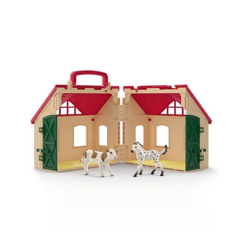 Coffret Ferme Transportable + 2 figurines, figurine miniature de la fe