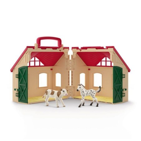 Coffret Ferme Transportable + 2 figurines, figurine miniature de la fe