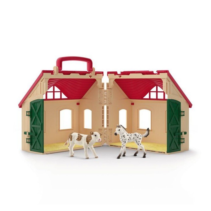 Coffret Ferme Transportable + 2 figurines, figurine miniature de la ferme, Schleich 72340 Horse Club, des 5 ans Coffret Ferme Transportable + 2 figurines, figurine miniature de la ferme, Schleich 72340 Horse Club, des 5 ans