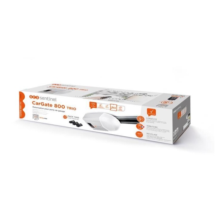 Motorisation 24V pour porte de garage SCS SENTINEL - 10-12m²/800N - CarGate 800 Trio Motorisation 24V pour porte de garage SCS SENTINEL - 10-12m²/800N - CarGate 800 Trio