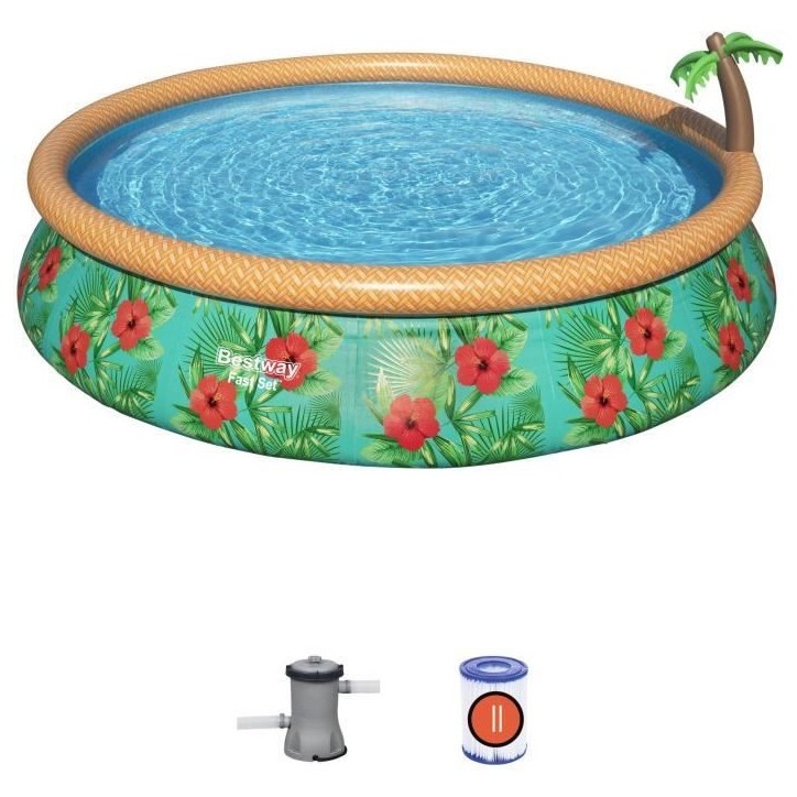 Kit Piscine hors sol autoportante BESTWAY - Fast Set - 457 x 84 cm - Ronde (Livrée avec une pompe de filtration) Kit Piscine hors sol autoportante BESTWAY - Fast Set - 457 x 84 cm - Ronde (Livrée avec une pompe de filtration)