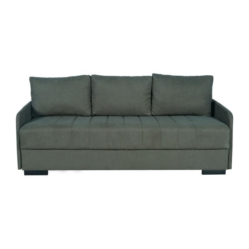 Canapé convertible 3 places - BETTA - Tissu vert foncé - Couchage 14 Canapé convertible 3 places - BETTA - Tissu vert foncé - Couchage 14