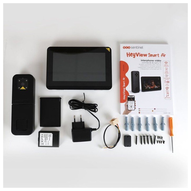 Interphone vidéo sans fil & connecté - SCS SENTINEL - HeyView Smart Air - 7'' - 128 Mo - 868 MHz Interphone vidéo sans fil & connecté - SCS SENTINEL - HeyView Smart Air - 7'' - 128 Mo - 868 MHz