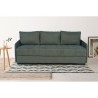 Canapé convertible 3 places - BETTA - Tissu vert foncé - Couchage 14