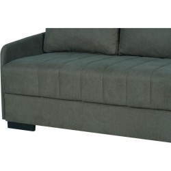 Canapé convertible 3 places - BETTA - Tissu vert foncé - Couchage 14