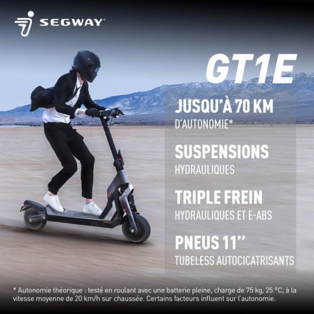 Trottinette électrique - SEGWAY - GT1E - 1500 W - 11 - Autonomie jusqu'a 70 km - 20 AH - Clignotants - Feux