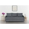Canapé convertible 3 places - BETTA - Tissu gris clair - Couchage 145