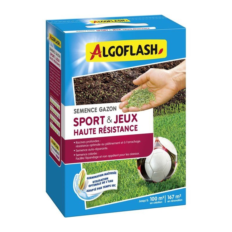 Semences gazon - ALGOFLASH - Sports & jeux - Haute résistance - 2,5 k