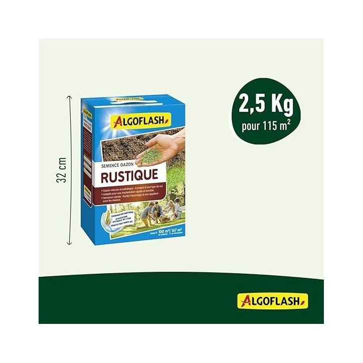 Semences gazon - ALGOFLASH - Rustique - 2,5 kg