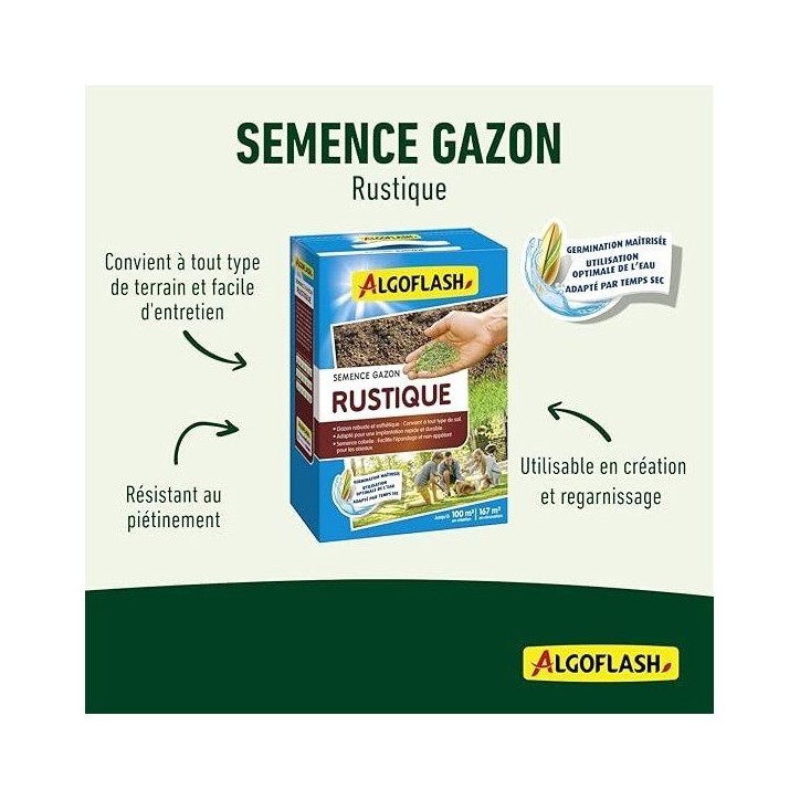 Semences gazon - ALGOFLASH - Rustique - 2,5 kg