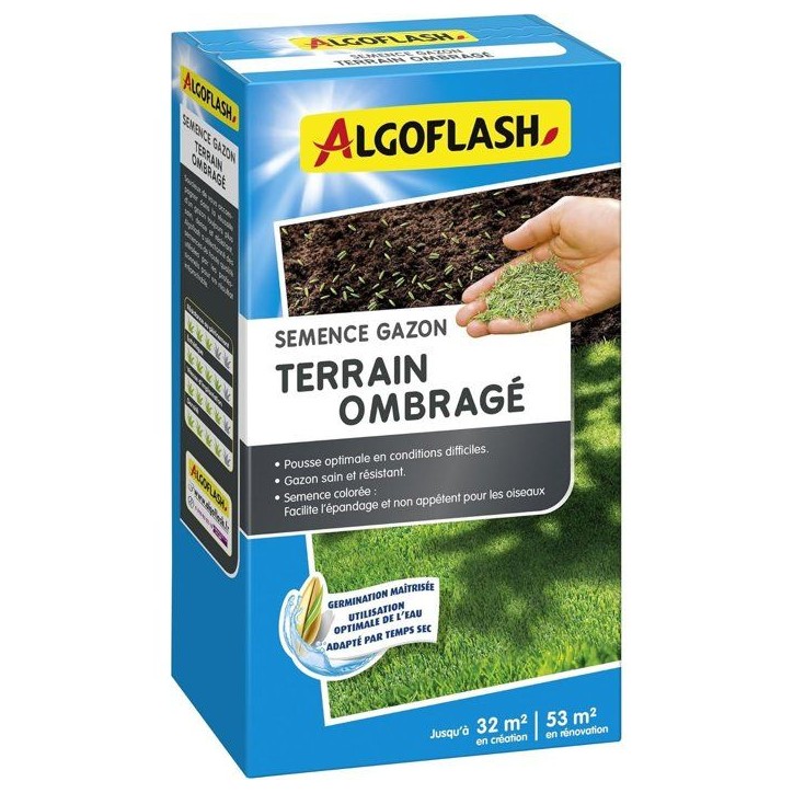 Semences gazon - ALGOFLASH - Terrain ombragé - 800 g Semences gazon - ALGOFLASH - Terrain ombragé - 800 g