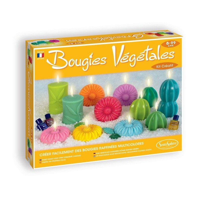 Kit creatif Bougie - SENTOSPHERE - DIY Bougies Végétales - Cire 100%