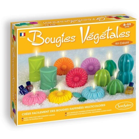 Kit creatif Bougie - SENTOSPHERE - DIY Bougies Végétales - Cire 100%