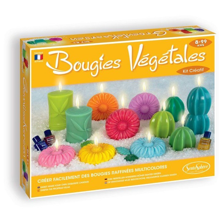 Kit creatif Bougie - SENTOSPHERE - DIY Bougies Végétales - Cire 100% naturelle - Activité créative - Des 14 ans Kit creatif Bougie - SENTOSPHERE - DIY Bougies Végétales - Cire 100% naturelle - Activité créative - Des 14 ans