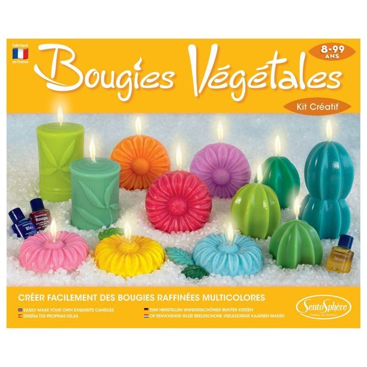 Kit creatif Bougie - SENTOSPHERE - DIY Bougies Végétales - Cire 100% naturelle - Activité créative - Des 14 ans Kit creatif Bougie - SENTOSPHERE - DIY Bougies Végétales - Cire 100% naturelle - Activité créative - Des 14 ans