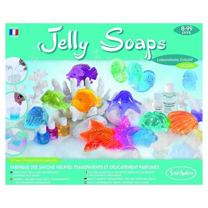 Jelly Soaps - SENTOSPHERE - Crée tes propres savons - Tous les éléments sont inclus pour la création - Des 8 ans Jelly Soaps - SENTOSPHERE - Crée tes propres savons - Tous les éléments sont inclus pour la création - Des 8 ans