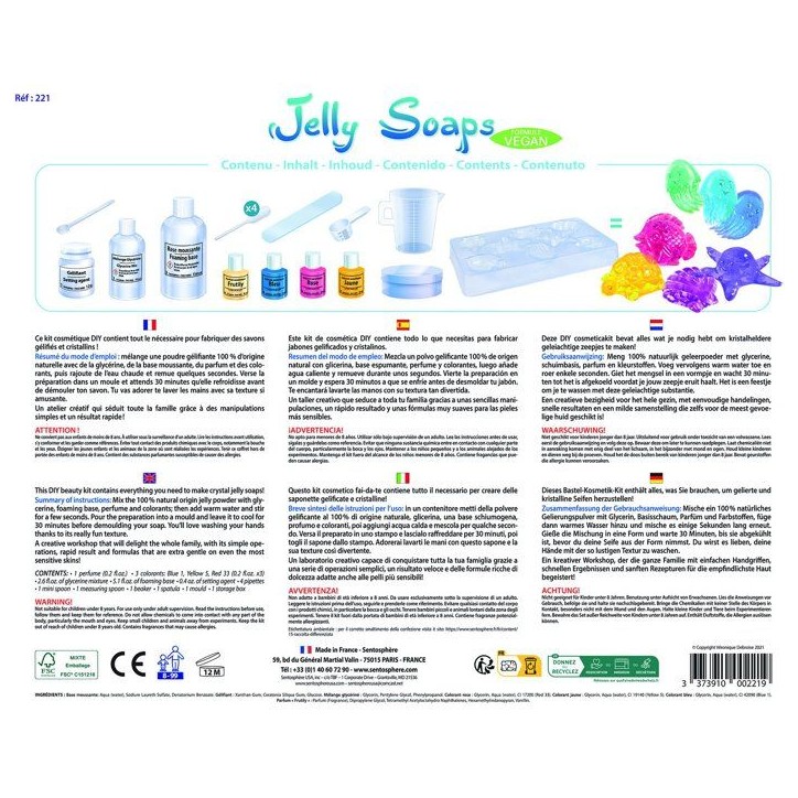 Jelly Soaps - SENTOSPHERE - Crée tes propres savons - Tous les éléments sont inclus pour la création - Des 8 ans Jelly Soaps - SENTOSPHERE - Crée tes propres savons - Tous les éléments sont inclus pour la création - Des 8 ans