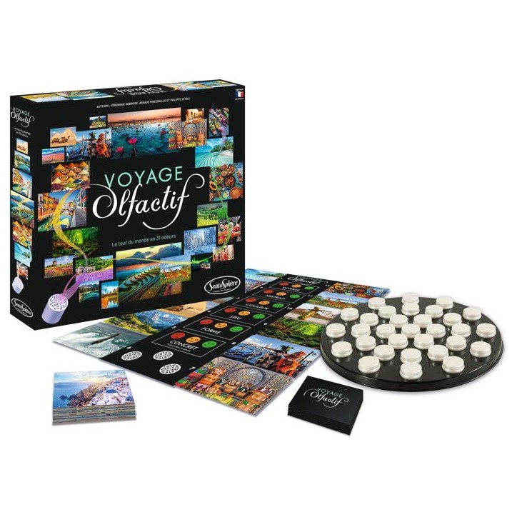 Jeu de société - SENTOSPHERE - Voyage Olfactif - Faire le tour du monde en 31 odeurs - Des 8 ans Jeu de société - SENTOSPHERE - Voyage Olfactif - Faire le tour du monde en 31 odeurs - Des 8 ans