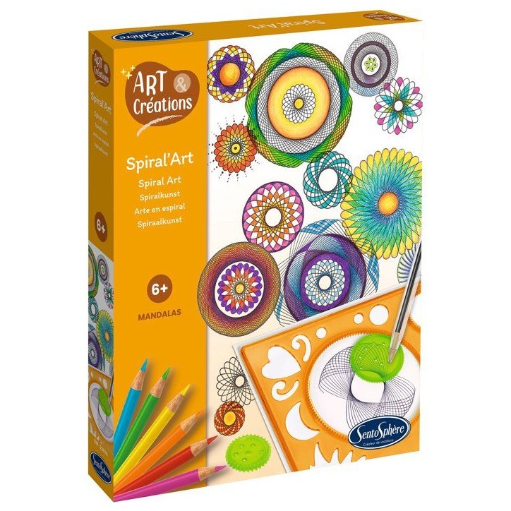 Réaliser Ellipses et Rosase multicolores - SENTOSPHERE - Art & Créations Spiral'Art - 6 roues fournies - Des 6 ans Réaliser Ellipses et Rosase multicolores - SENTOSPHERE - Art & Créations Spiral'Art - 6 roues fournies - Des 6 ans