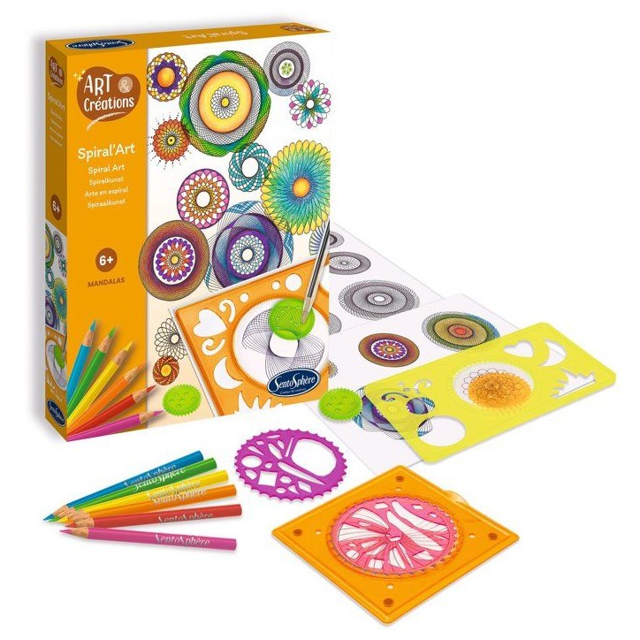 Réaliser Ellipses et Rosase multicolores - SENTOSPHERE - Art & Créations Spiral'Art - 6 roues fournies - Des 6 ans Réaliser Ellipses et Rosase multicolores - SENTOSPHERE - Art & Créations Spiral'Art - 6 roues fournies - Des 6 ans