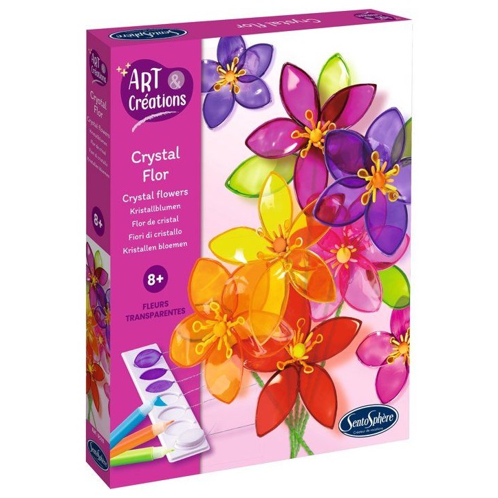 Peinture Vitrail - SENTOSPHERE - Art & Créations - Crystal Flor - 8 fleurs a créer en verre effilé - Des 8 ans Peinture Vitrail - SENTOSPHERE - Art & Créations - Crystal Flor - 8 fleurs a créer en verre effilé - Des 8 ans