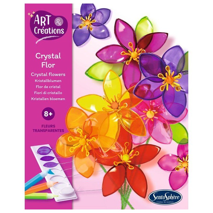 Peinture Vitrail - SENTOSPHERE - Art & Créations - Crystal Flor - 8 fleurs a créer en verre effilé - Des 8 ans Peinture Vitrail - SENTOSPHERE - Art & Créations - Crystal Flor - 8 fleurs a créer en verre effilé - Des 8 ans