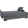 Canapé convertible 3 places - BETTA - Tissu gris clair - Couchage 145