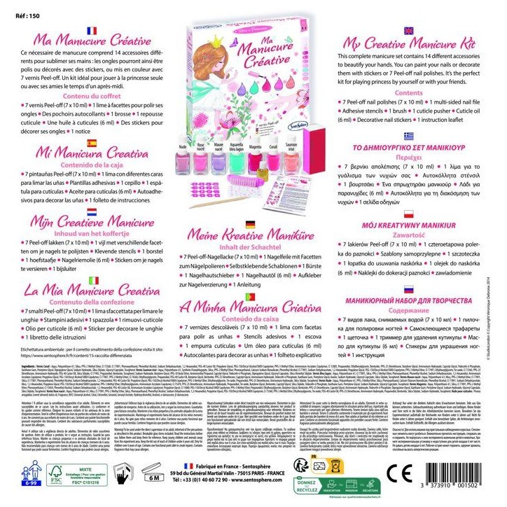 Ma manucure créative - SENTOSPHERE - Reve de Princesse - 7 couleurs de manucure - Des 6 ans Ma manucure créative - SENTOSPHERE - Reve de Princesse - 7 couleurs de manucure - Des 6 ans